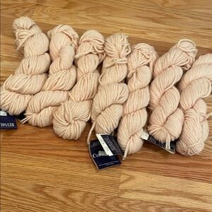 Soft Pink Yarn Skeins in lamb wool angora and nylon
